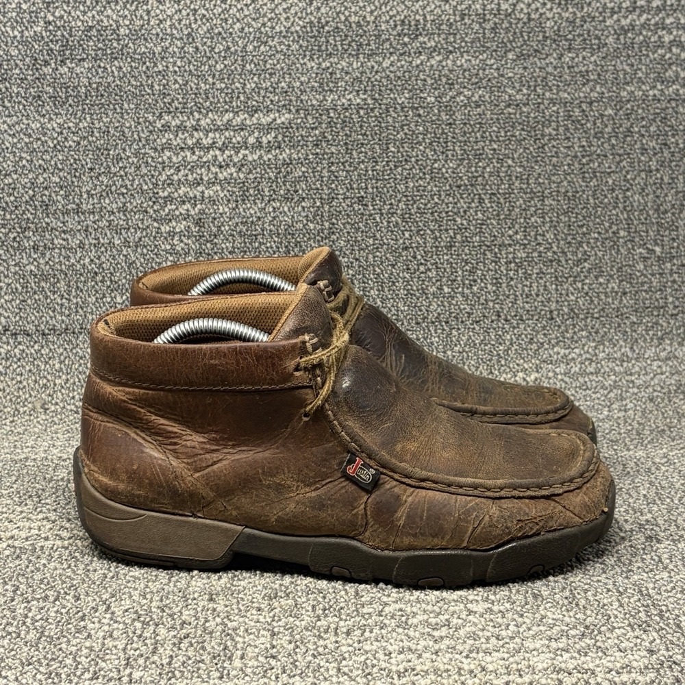Justin Cappie 232 Men's 8.5W Distressed Brown Leather Moc Toe Chukka Work Boots